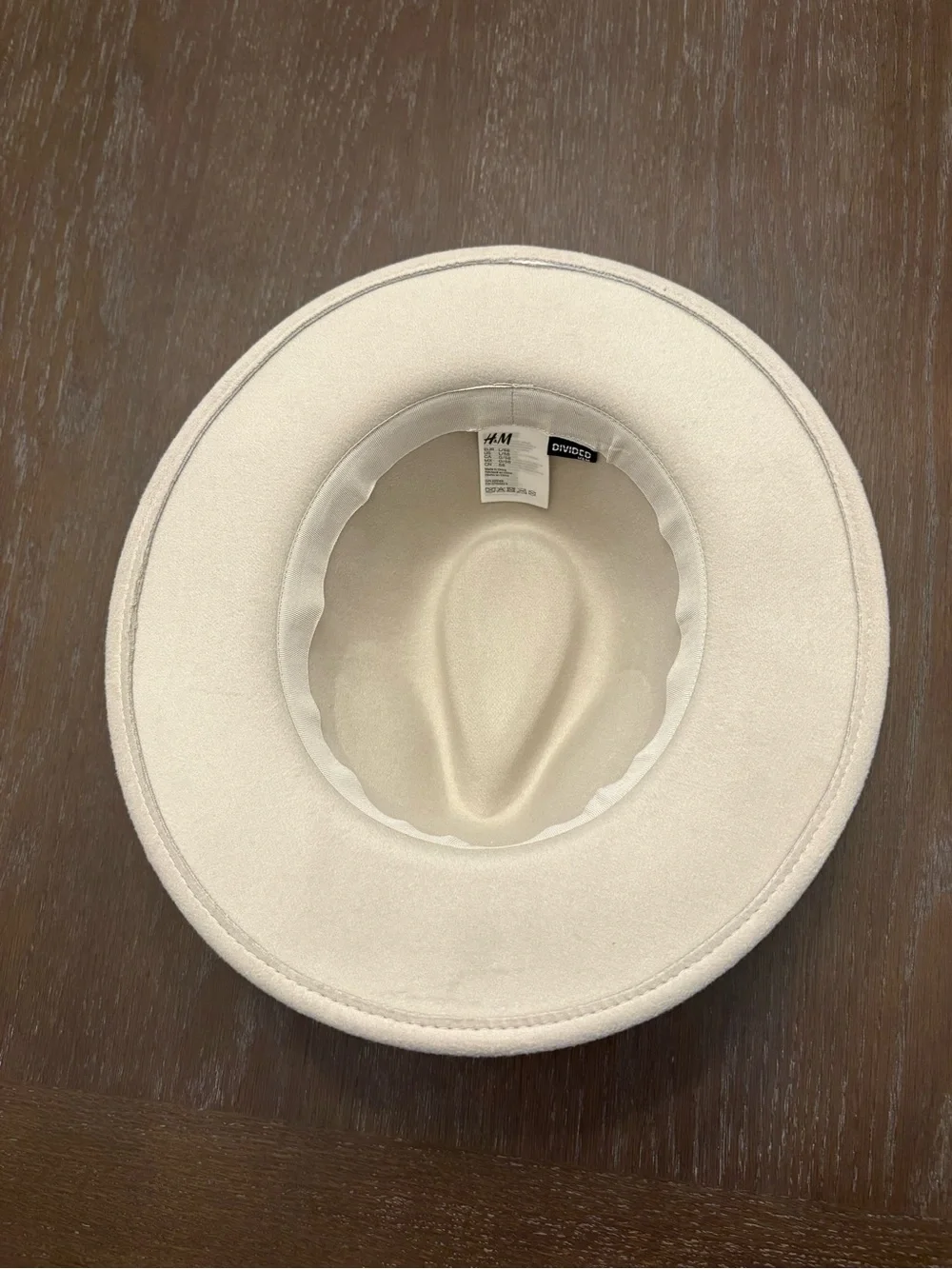 H&M Women’s Light Cream Felt Fedora with Ribbon Band